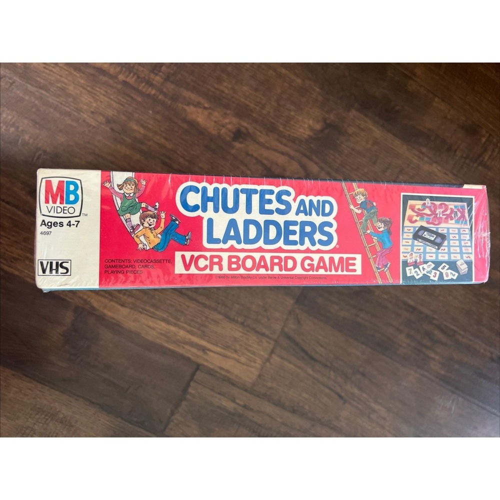 Chutes and Ladders VCR Board Game with‎ VHS - Milton Bradley 1986 Sealed NEW Y2K - Picture 2 of 5